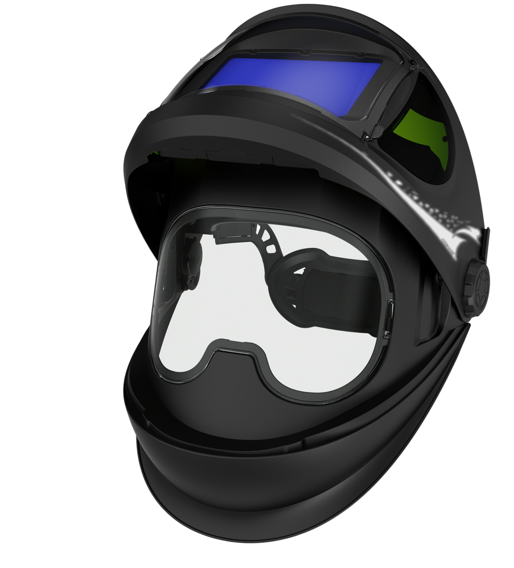 Маска сварщика РОСОМЗ™ НН38 Стальной Барс® (53825) с откидным АСФ – 1