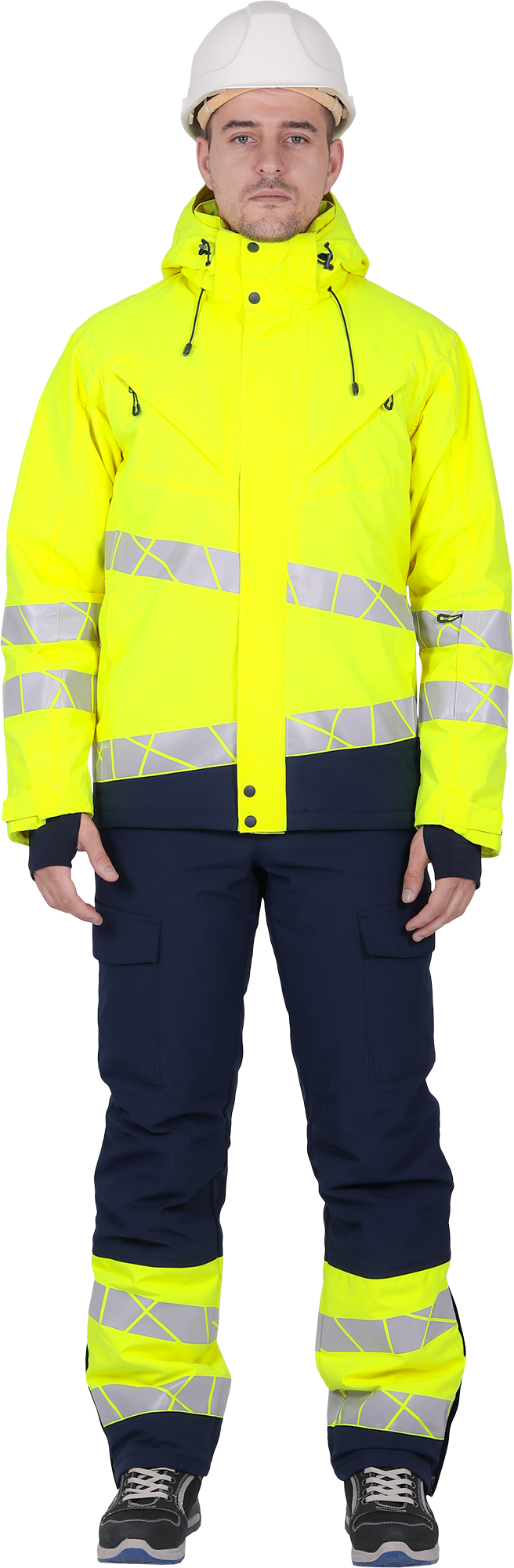 Куртка мужская утепленная ACTIVЕ, флуоресцентный желтый-синий – 1