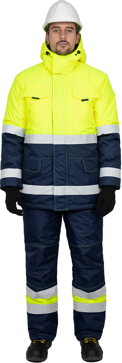 Костюм БРАЙТ зимний, Со - 3-й класс защиты, Тн - 2-й класс защиты, флуоресцентный желтый-синий – 1
