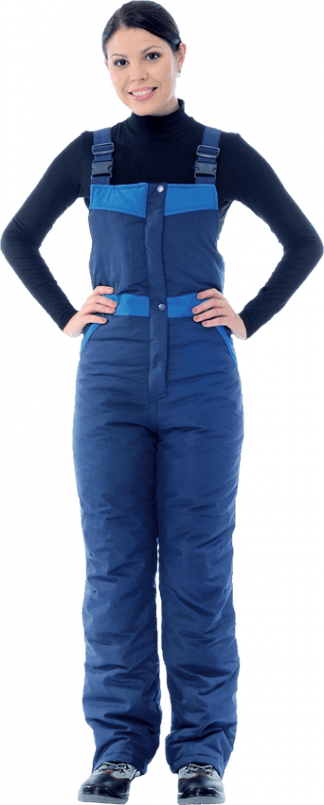 Полукомбинезон ЗИМУШКА зимний, т/синий-василек, женский – 1