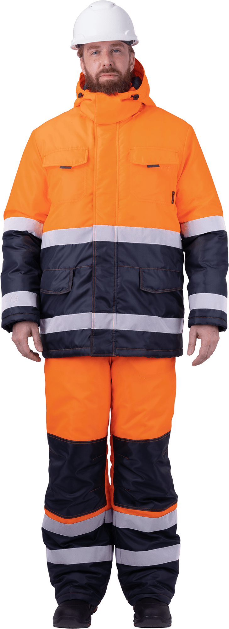Костюм БРАЙТ зимний, Со - 3-й класс защиты, Тнв - 2-й класс защиты, флуоресцентный оранжевый-синий – 1