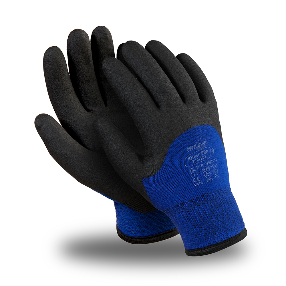 Перчатки ЮНИТ ОЙЛ (WG-782), акрил, нейлон, HPT® 3/4, цвет черно-синий – 1
