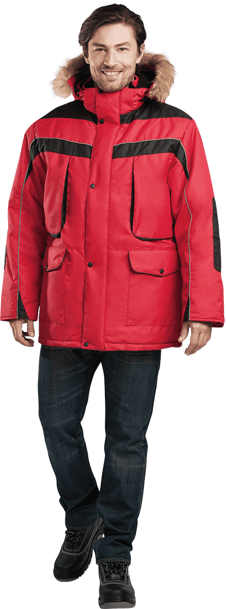 Куртка ДИКСОН зимняя, красный-чёрный – 1