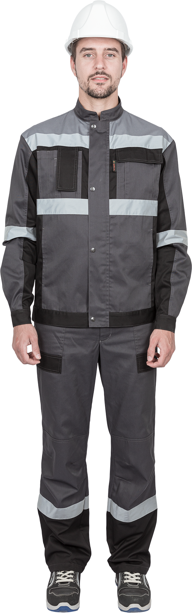 Костюм ГРАНИТ НЕО летний, серый-черный (Куртка+полукомбинезон) – 1