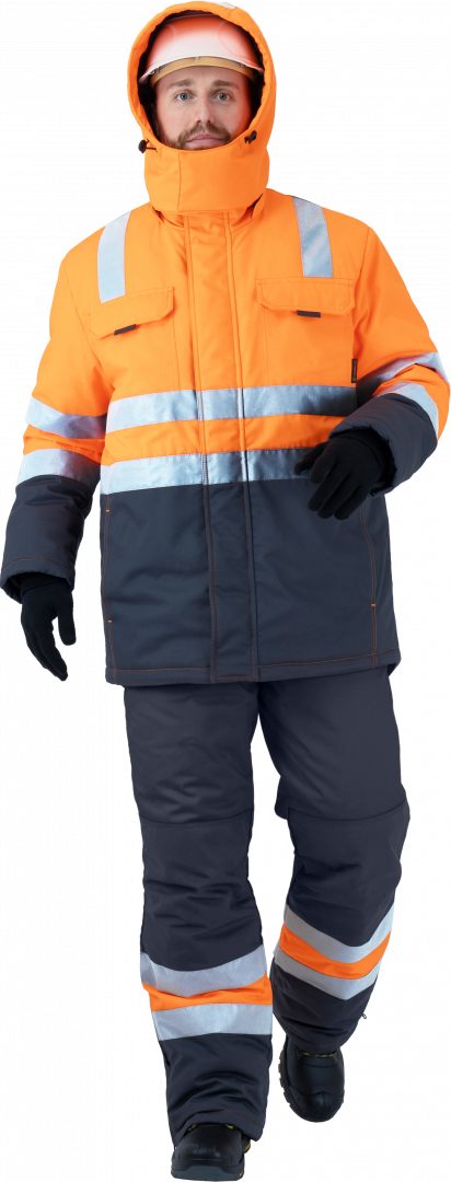 Костюм РЕФЛЕКТ-2 зимний, Со - 3-й класс защиты, Тн - 4-й класс защ, флуоресцентный оранжевый-серый – 1