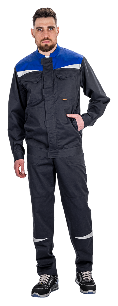 Костюм КМ-10 ЛЮКС АНТИСТАТ летний, т.синий-василек (куртка+полукомбинезон) – 1