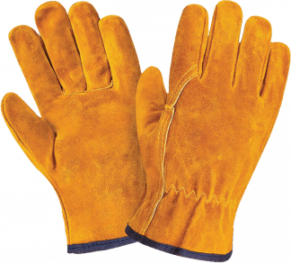 Перчатки ДРАЙВЕР, (0220), спилок, без подкладки, резинка для удерживания, кант – 1