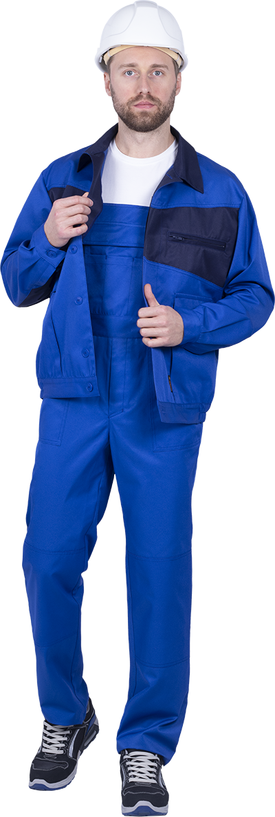 Костюм СПЕЦИАЛИСТ-2 летний, василек-т/синий (Куртка+полукомбинезон) – 1