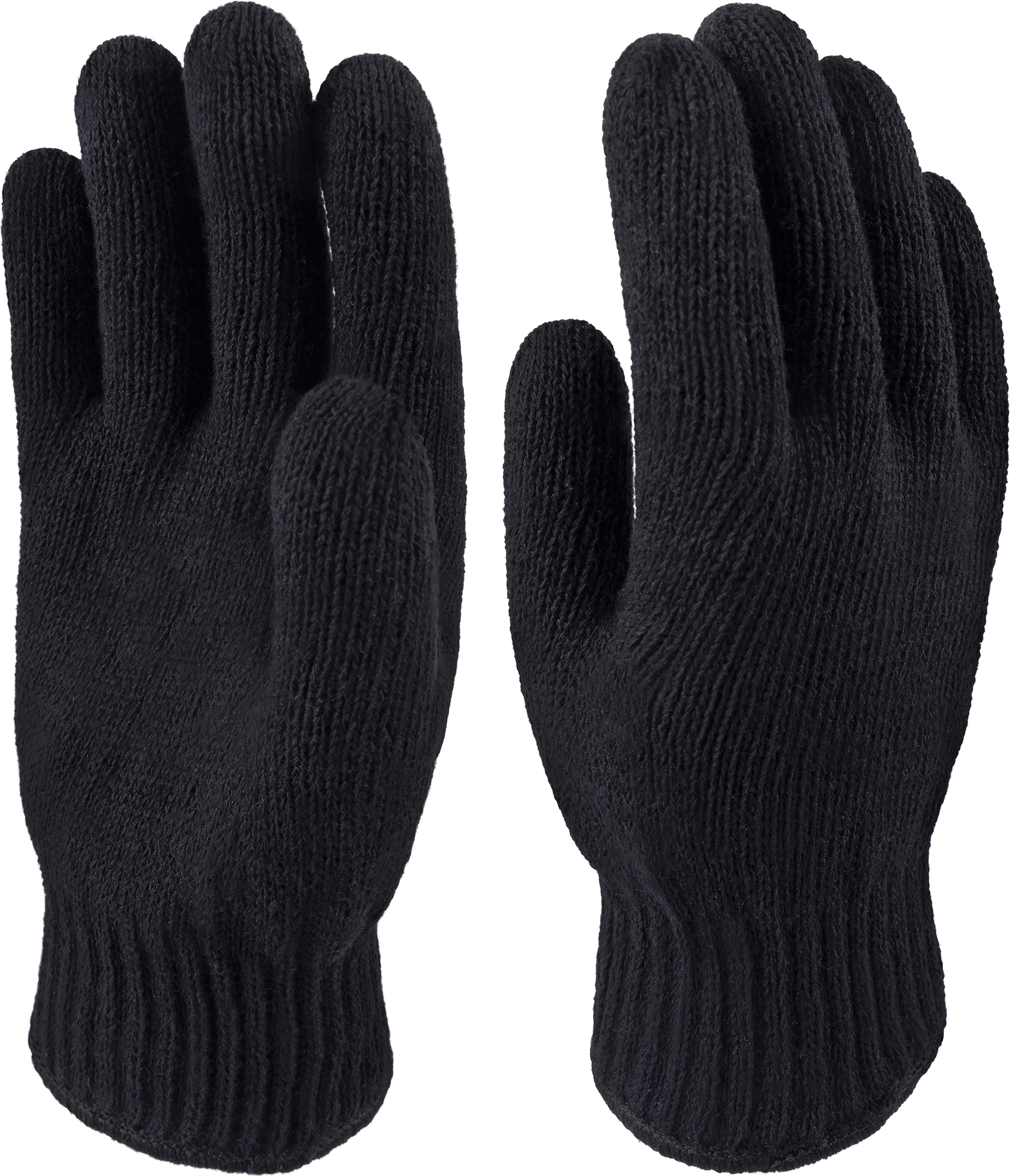 Перчатки трикотажные ДВОЙНЫЕ черный – 1