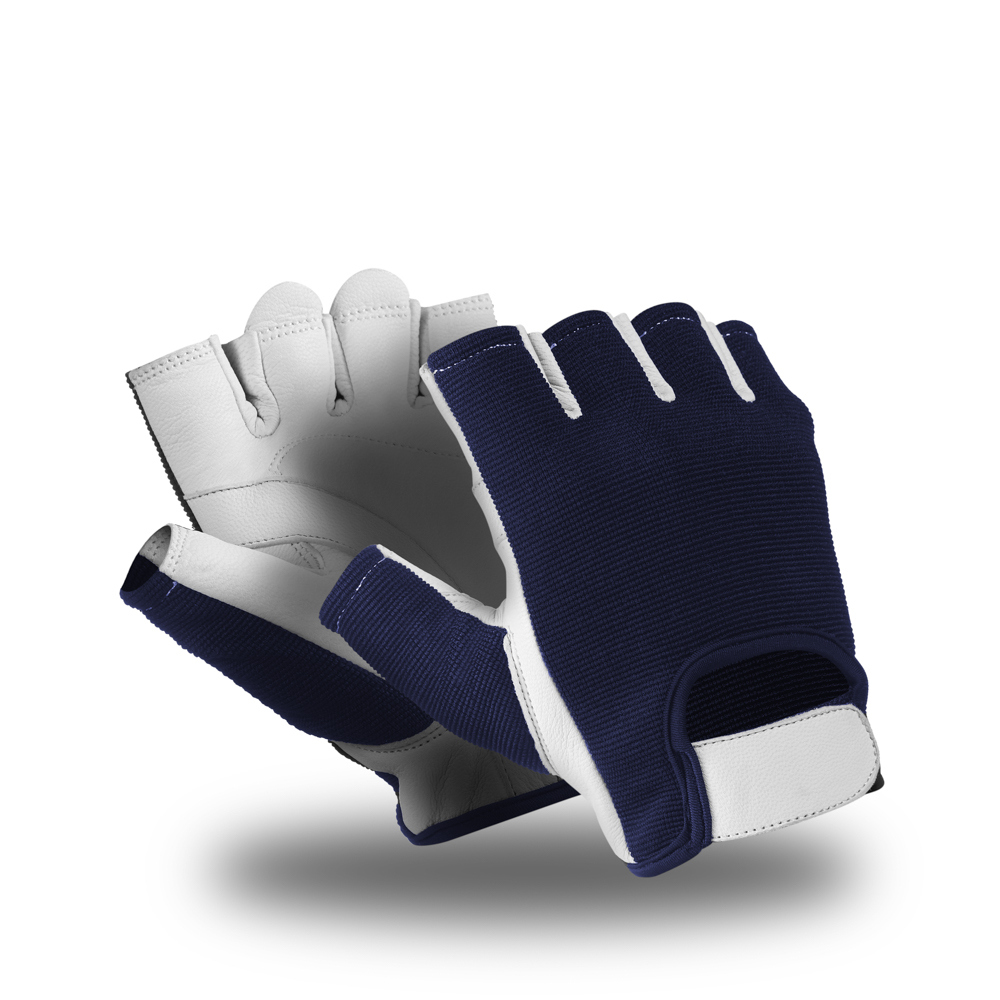 Полуперчатки ВИБЛОК (VG-571), полиэфир, кожа, VibraGel®, Velcro®, цвет сине-белый – 1