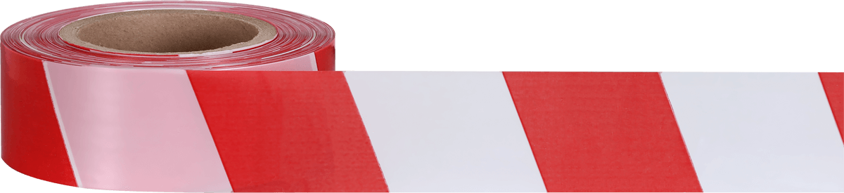 Лента оградительная 50 ш.(1х200) белая с красным – 1