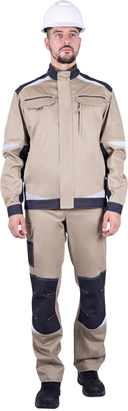 Куртка ТУРБО SAFETY летняя, бежевый-т.серый – 1