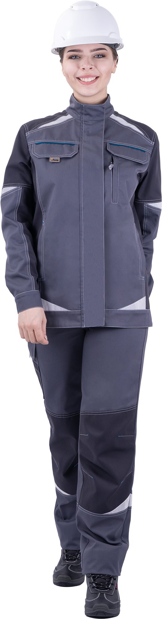 Куртка ТУРБО SAFETY летняя, серый-т.серый, женская – 1