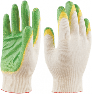 Перчатки ГРИН, х/б с 2-м латексом – 1