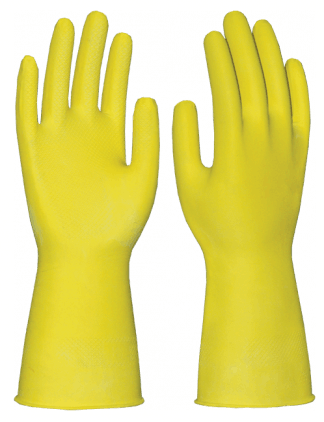 Перчатки ХОЗЯЙСТВЕННЫЕ, латекс, без подложки, 0.36/300мм – 1