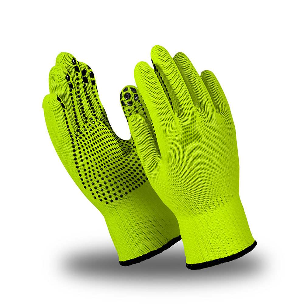 Перчатки АКРИЛОН (MS-181), акрил, SlipGrip, оверлок, цвет салатовый – 1