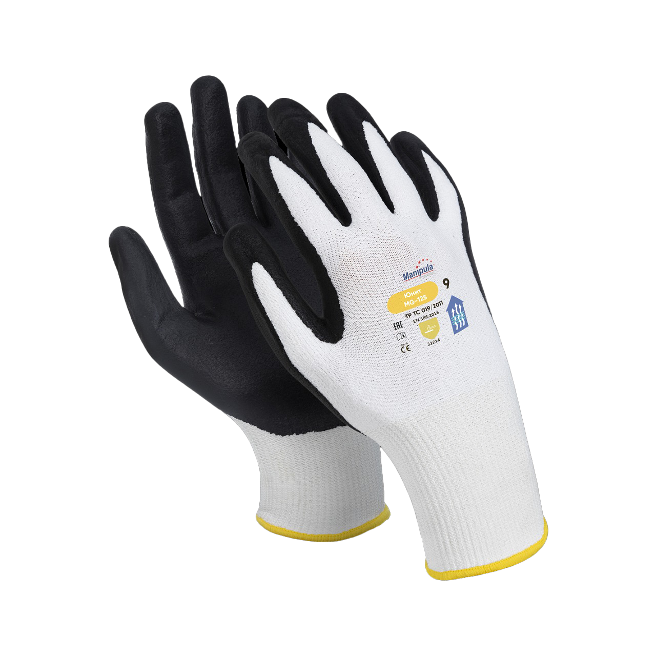 Перчатки ЮНИТ (MG-125), полиэфир, спандекс, нитрил частичный, оверлок – 1