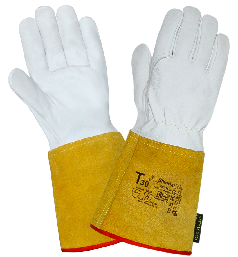 Краги TIG (T30-11-ru), овечья кожа, манжет спилок – 1