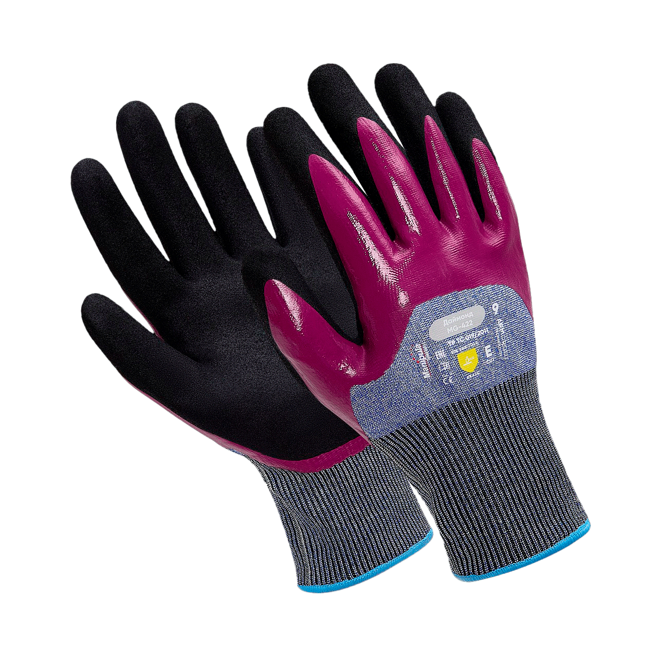 Перчатки ДАЙМОНД (MG-422), Armorcut Technology, нитрил 3/4, оверлок – 1
