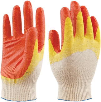 Перчатки ОРАНЖ, х/б с 2-м латексом – 1