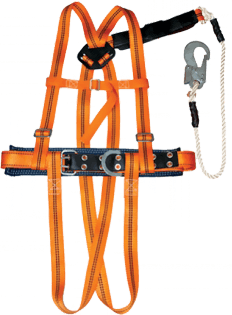 Пояс строительный ППД аВ, наплечные/набедренные лямки, строп канат с амортизатором – 1