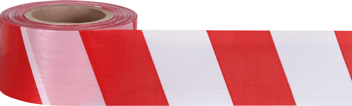 Лента оградительная 75 ш.(1х250) белая с красным – 1