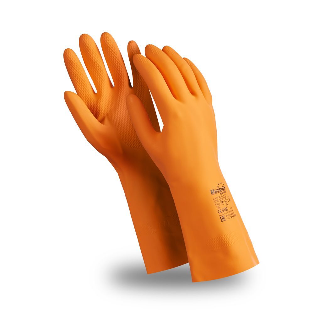 Перчатки ЦЕТРА (CG-947), латекс 0.75 мм, 320 мм, хлопковая подкладка, цвет оранжевый – 1
