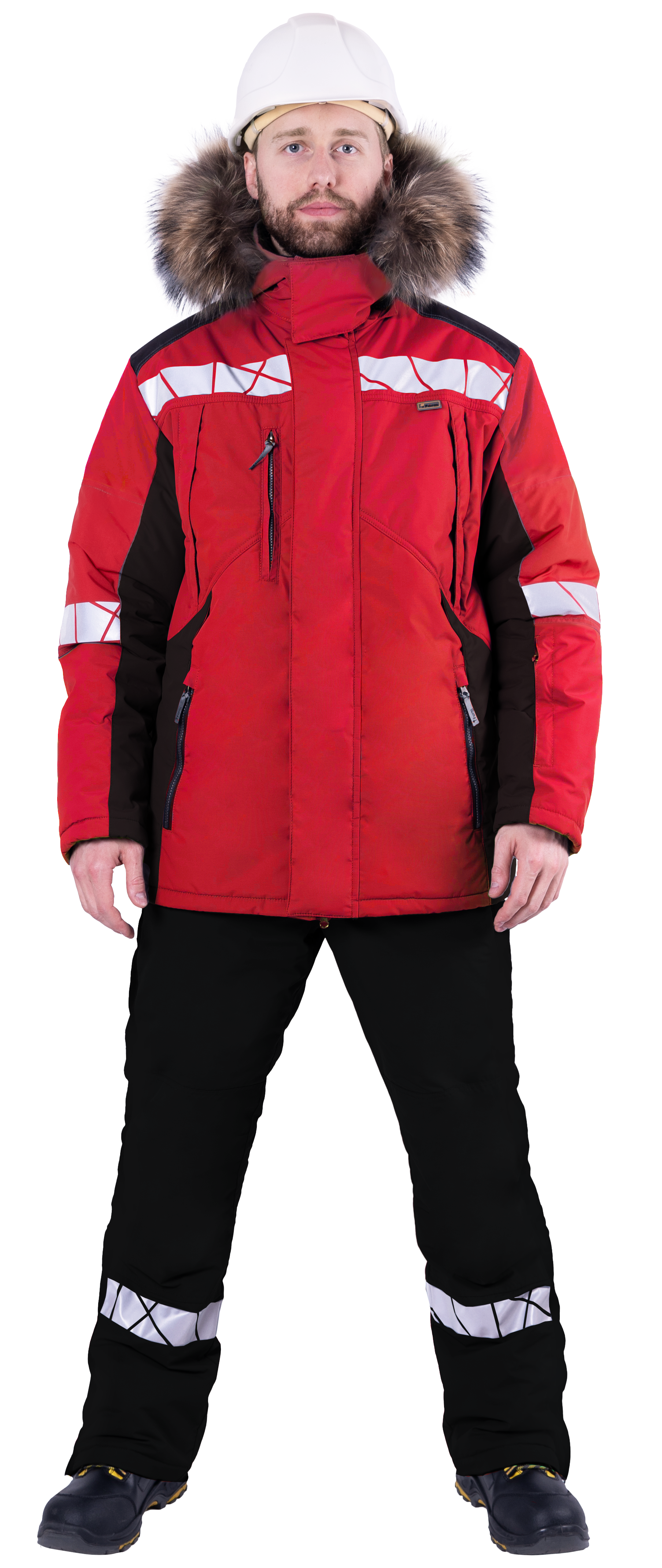 Куртка ХАЙ-ТЕК SAFETY зимняя, красный-черный – 1