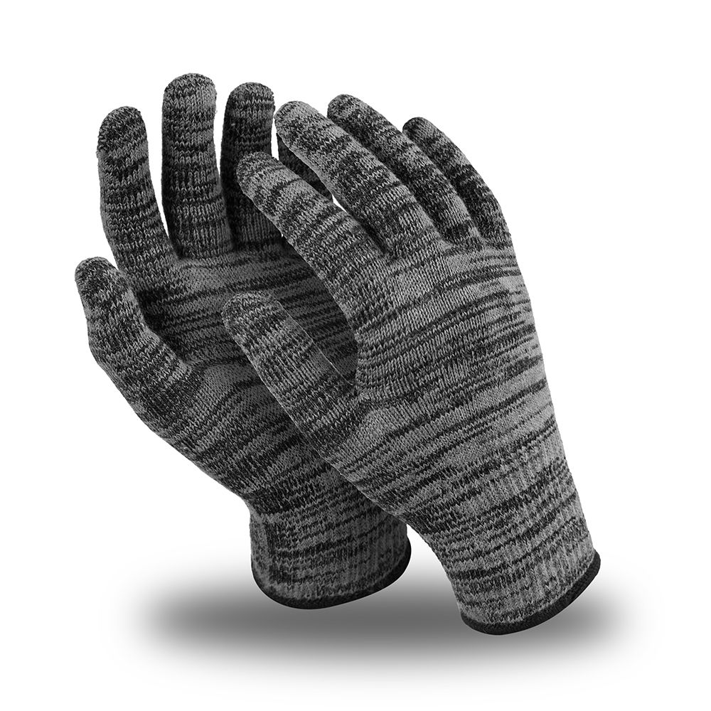 Перчатки ВИНТЕР ЛЮКС (WG-702), полушерстяные (70% шерсть, 20% акрил, 10% лайкра), оверлок, серый – 1