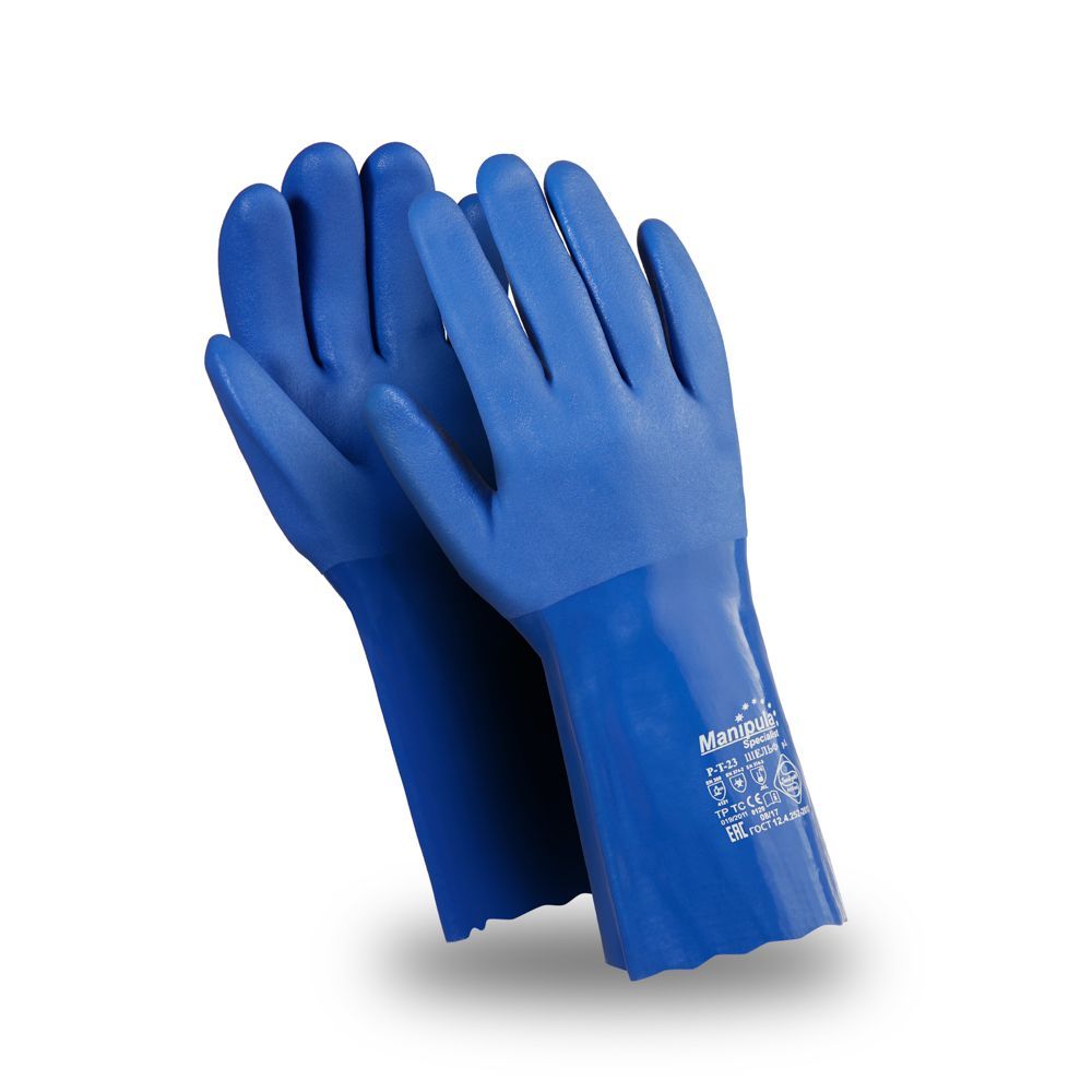 Перчатки ШЕЛЬФ (CG-981/P-T-23), ПВХ, 1.9 мм, 300 мм, нейлон, цвет синий – 1