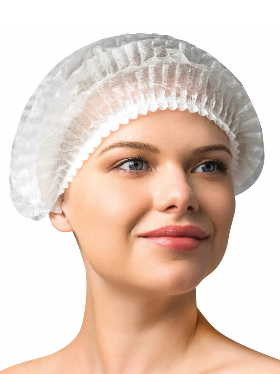 Шапочка ОДНОРАЗОВАЯ шарлотта, белая, (LAB014) – 1