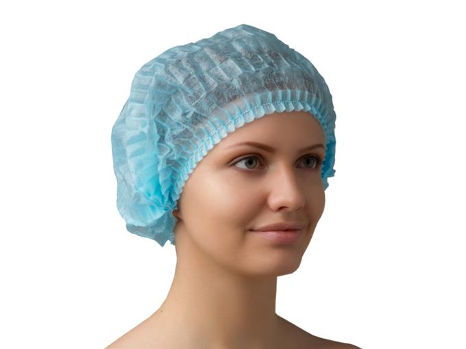 Шапочка ОДНОРАЗОВАЯ шарлотта, голубая, (LAB011) – 1