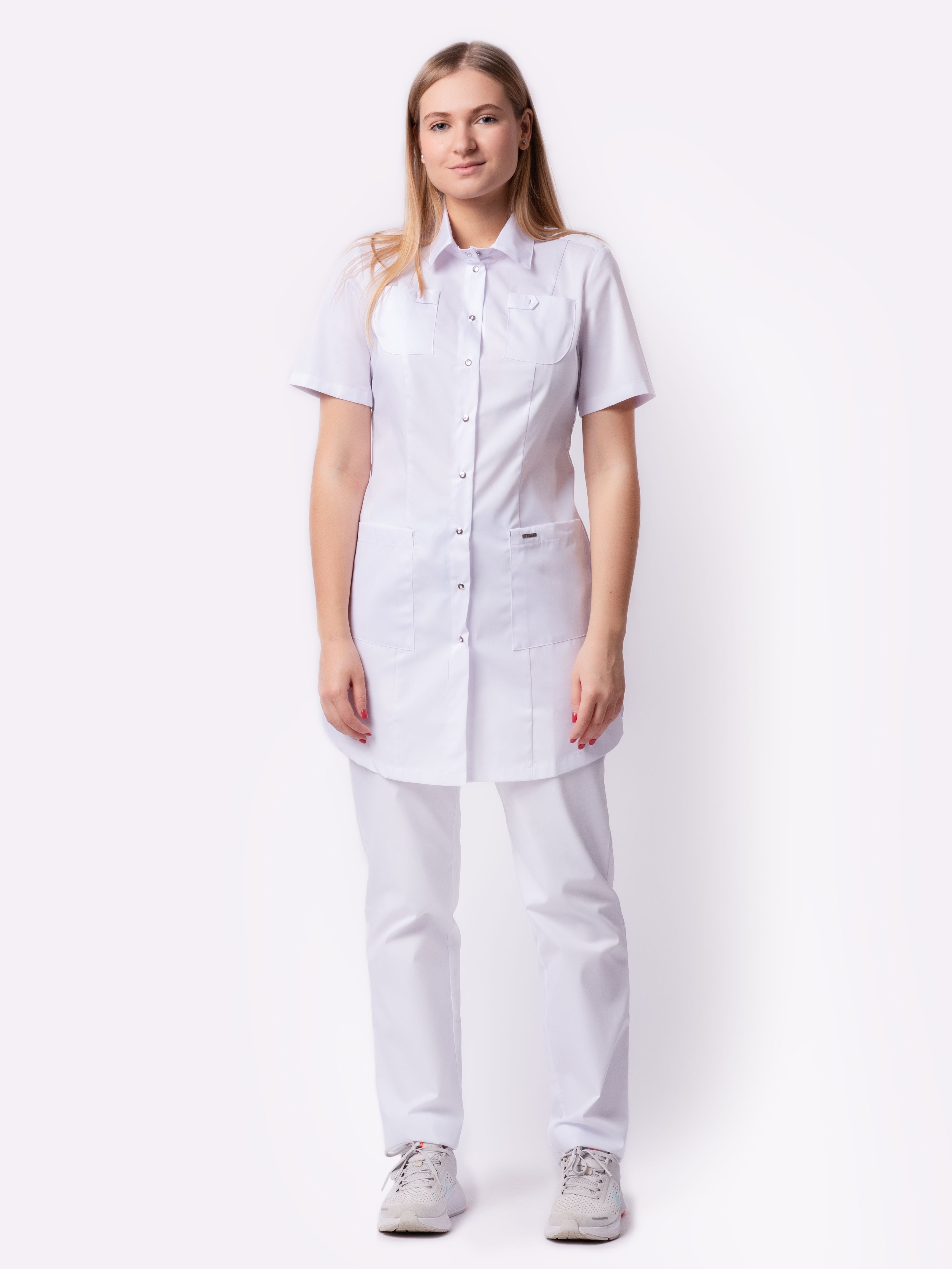 Блуза медицинская женская «Сафари», белый – 1