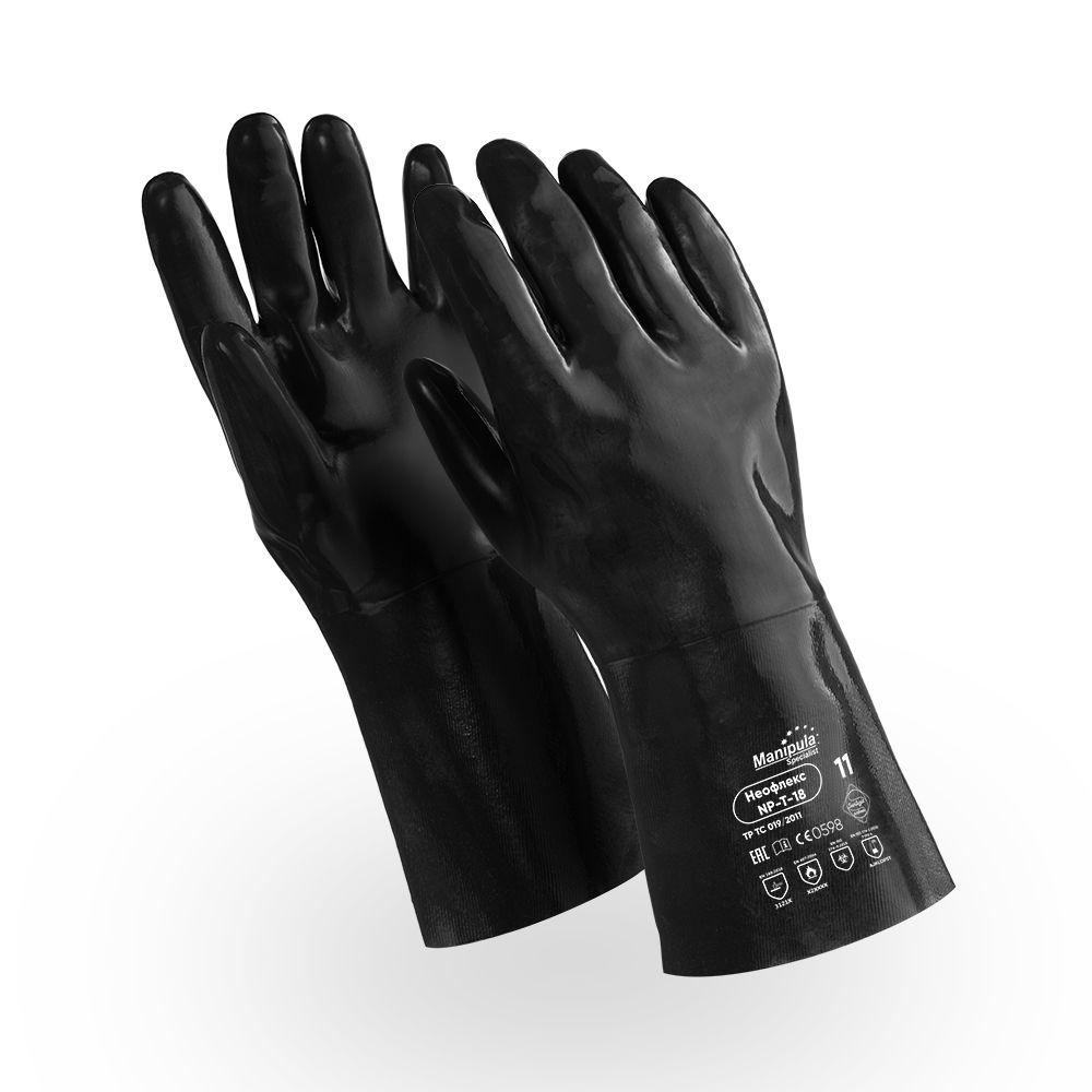Перчатки НЕОФЛЕКС (NP-T-18), неопрен, 2.1 мм, 350 мм, джерси, цвет черный – 1
