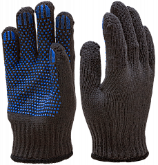 Перчатки трикотажные с ПВХ ДВОЙНЫЕ черный