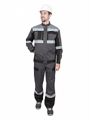 Костюм ГРАНИТ НЕО летний, серый-черный (Куртка+полукомбинезон)