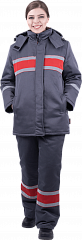 Костюм АНГАРА зимний, серый-красный, женский