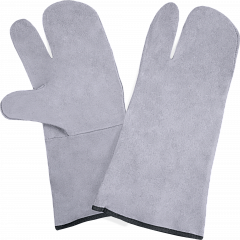 Краги СПИЛКОВЫЕ, 3-х палые (6527), спилок говяжий 0.9-1.1 мм, кант по краю, размер 2