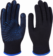 Перчатки трикотажные с ПВХ СПЕЦ-SB® СЕТЬ черный, (Пер 062)