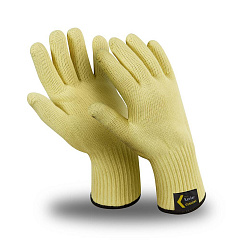 Перчатки АРАМАКС ТЕРМО (TG-602), Kevlar®/хлопок, без покрытия, до 350°С, оверлок, цвет желтый